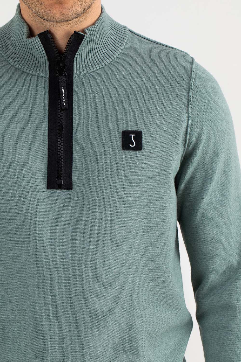 Butcher Of Blue Trui Clifden Groen Butcher Of Blue Trui Clifden Groen