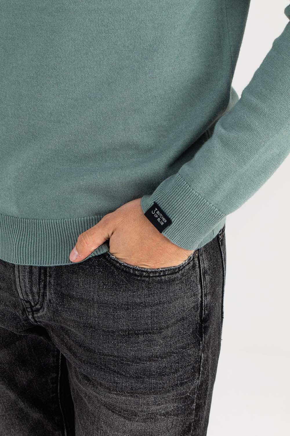 Butcher Of Blue Trui Clifden Groen Butcher Of Blue Trui Clifden Groen