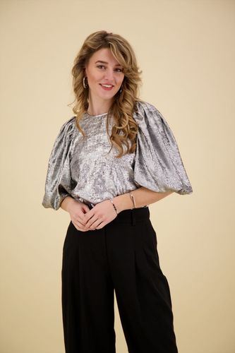 Co'couture Blouse Silver Puff  Grijs