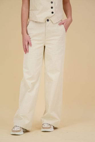 Co'couture aries wide denim long pant Beige