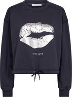 Sweater Crop Tie Clean Kiss Blauw