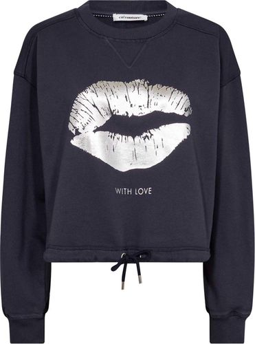 Co'couture Sweater Crop Tie Clean Kiss Blauw