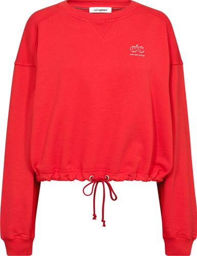 Co'couture clean crop tie sweat Rood