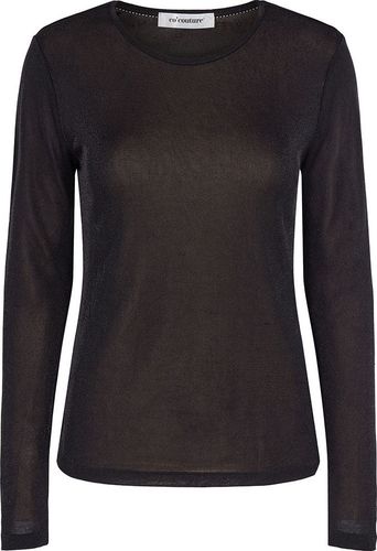 Co'couture shimmercc mesh o-blouse Zwart