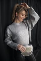 row foil crop knit Grijs