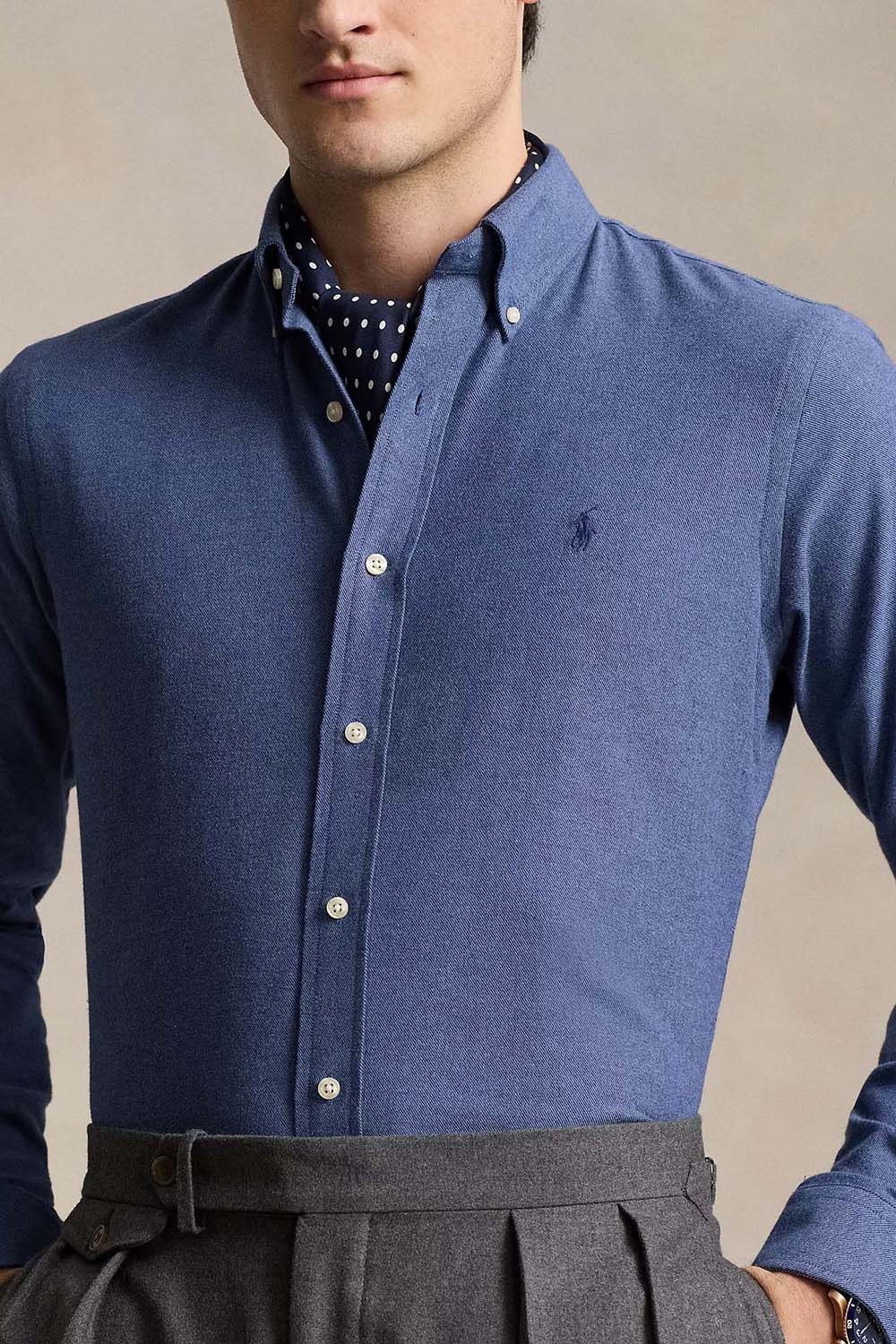 Polo Ralph Lauren Cubdppcs-long sleeve sport shirt Blauw Polo Ralph Lauren Cubdppcs-long sleeve sport shirt Blauw