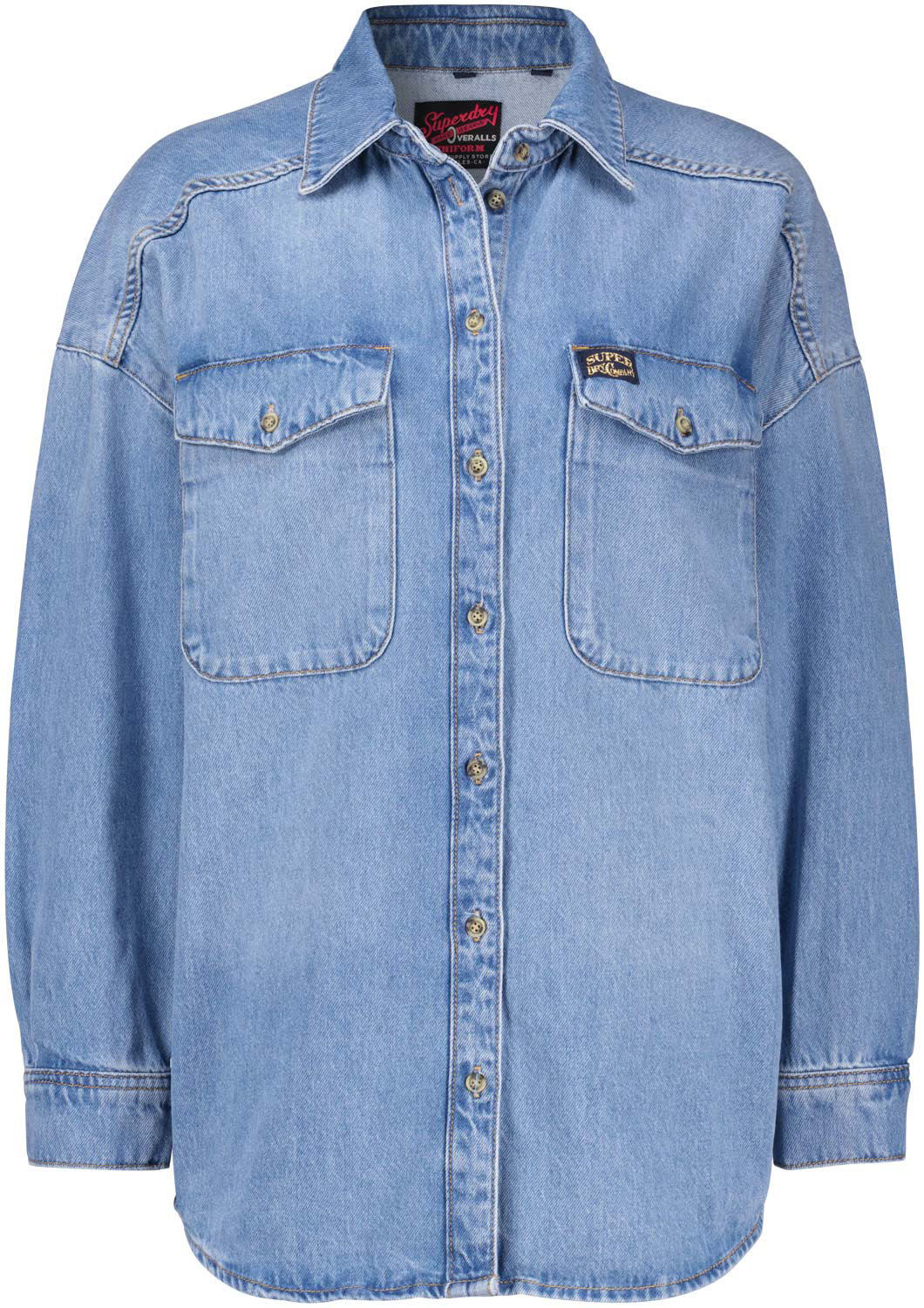 Superdry Overshirt Blauw Superdry Overshirt Blauw