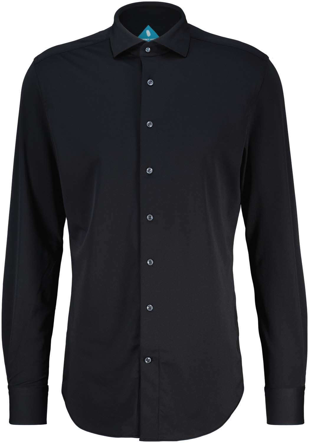 District Indigo travel pique shirt Zwart