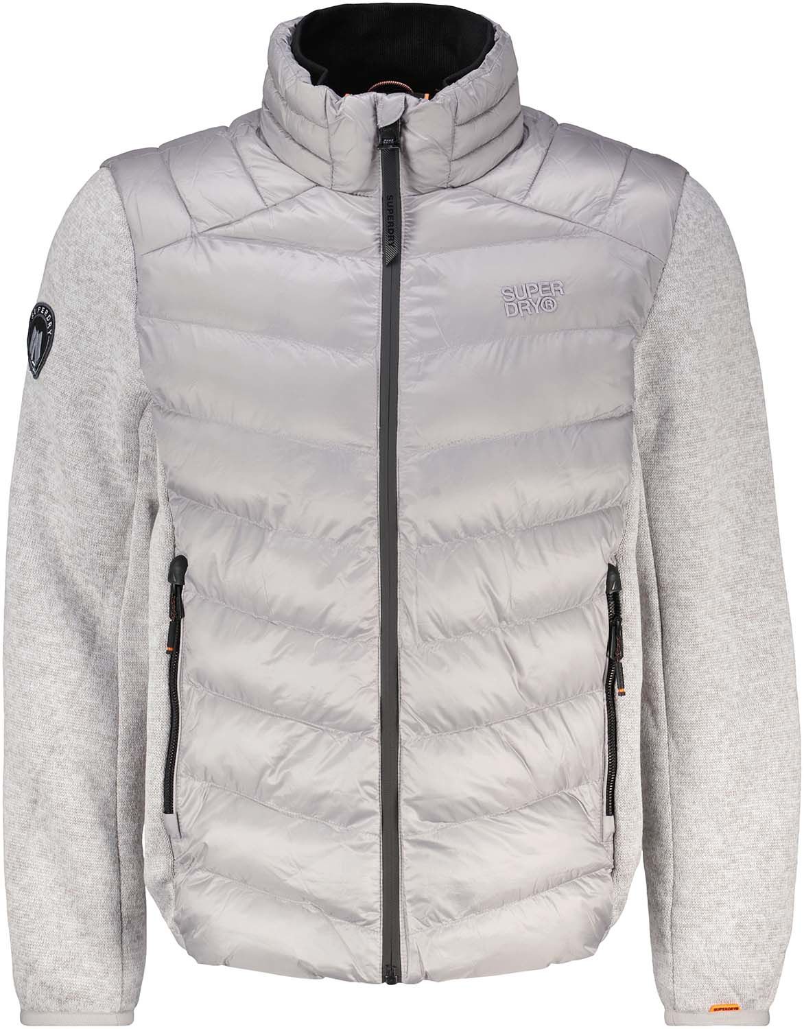 Superdry Gebreide Hybrid Storm jas met wattering Grijs Superdry Gebreide Hybrid Storm jas met wattering Grijs