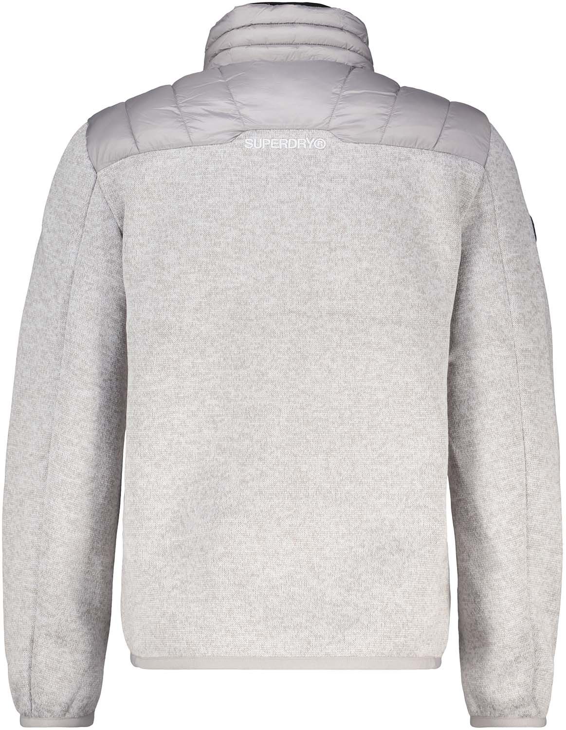 Superdry Gebreide Hybrid Storm jas met wattering Grijs Superdry Gebreide Hybrid Storm jas met wattering Grijs