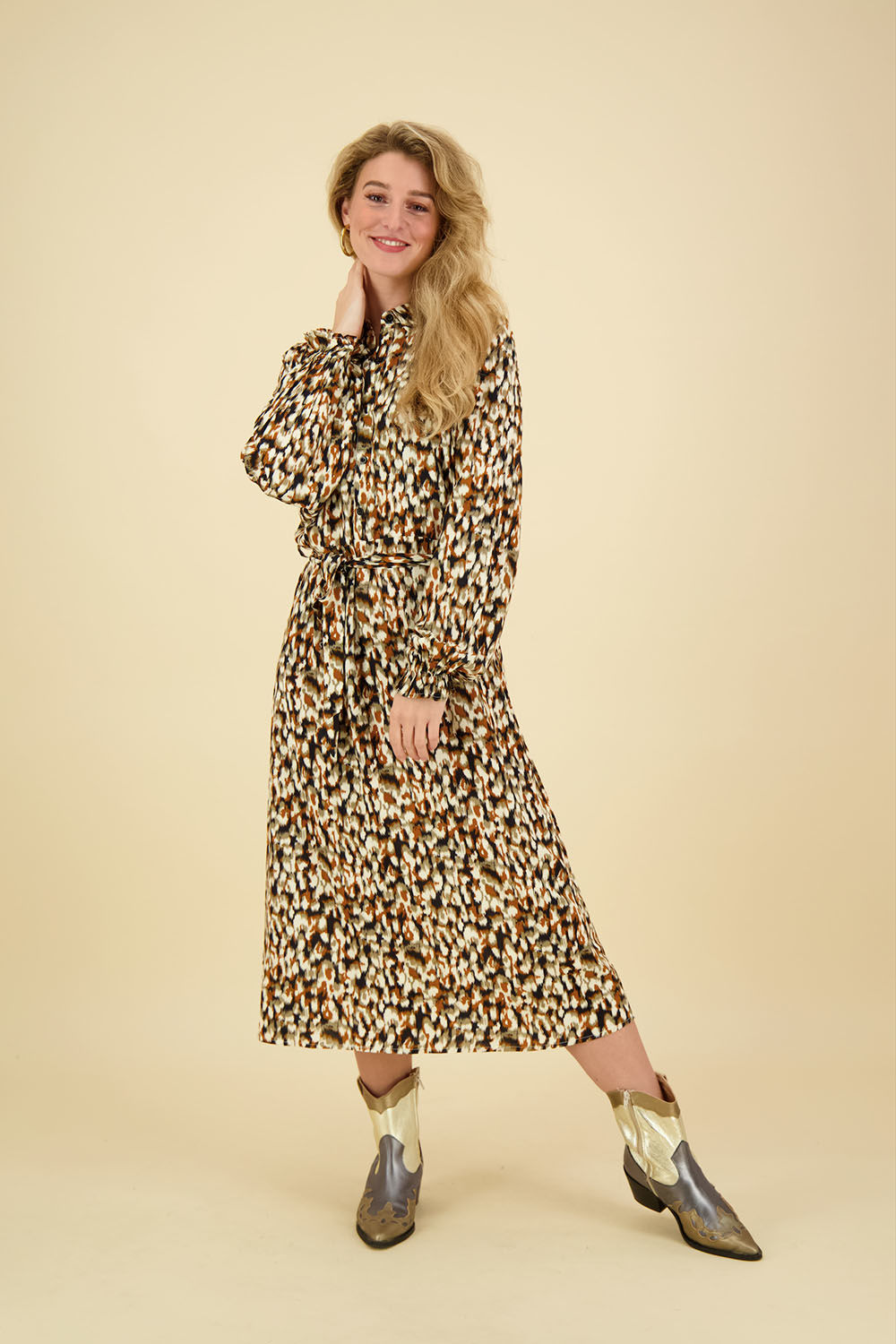 Smashed Lemon Overhemdjurk Animal Print Multi  Smashed Lemon Overhemdjurk Animal Print Multi