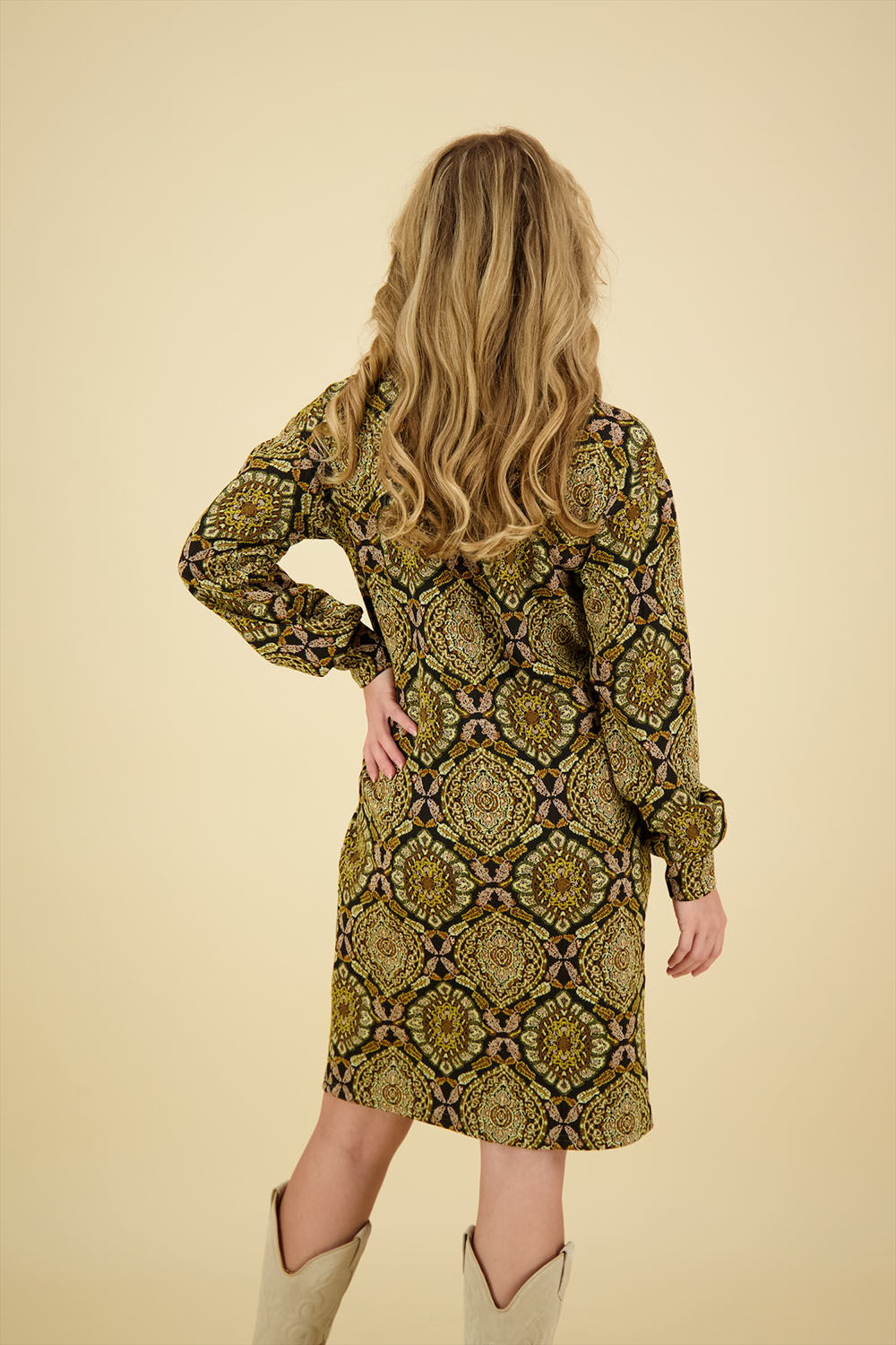 Geisha Jurk met print Groen Geisha Jurk met print Groen