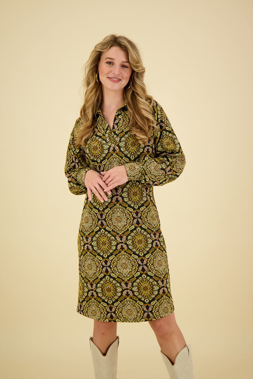 Geisha Jurk met print Groen Geisha Jurk met print Groen