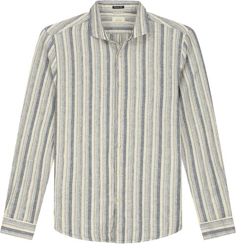 Dstrezzed Shirt Fancy Linen Stripe Blauw