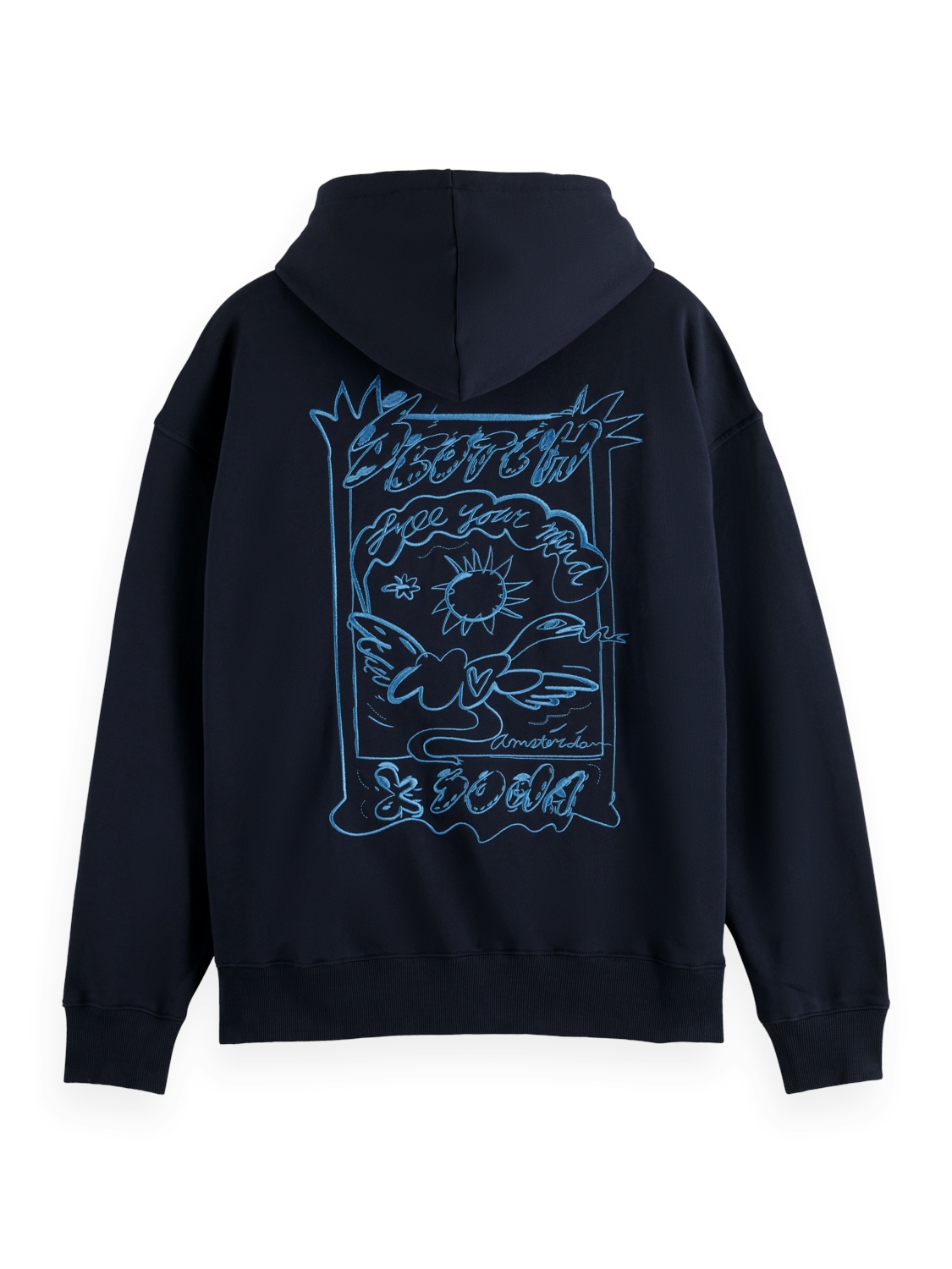 Scotch & Soda Hoodie Artwork Blauw Scotch & Soda Hoodie Artwork Blauw