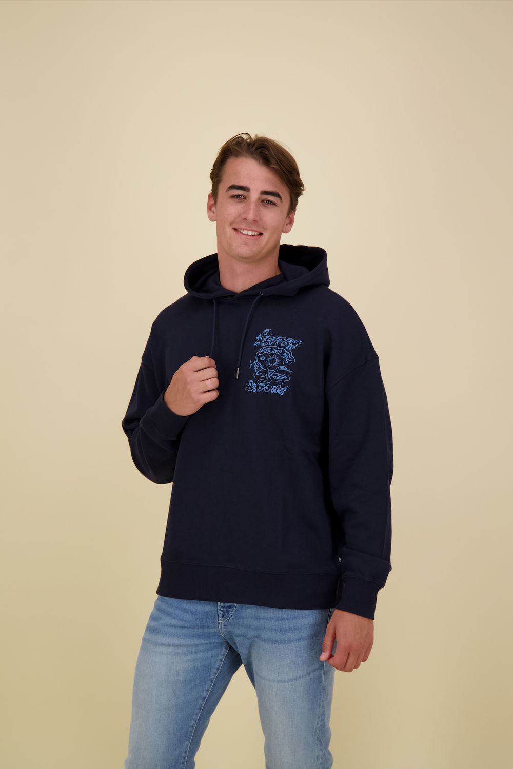Scotch & Soda Hoodie Artwork Blauw Scotch & Soda Hoodie Artwork Blauw
