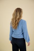 sweater teddy V neck Blauw