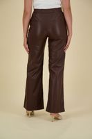 Trousers wide vegan leather Bruin