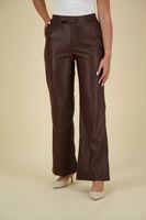 Trousers wide vegan leather Bruin