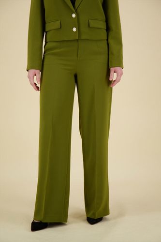 Esqualo Trousers wide elastic city Groen