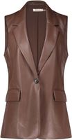 Gilet long vegan leather Bruin