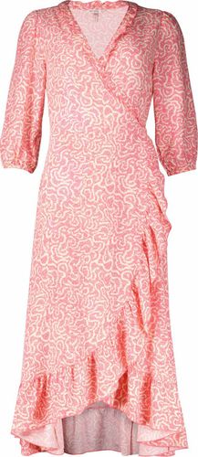 Esqualo Dress wrap over vibrant vacay print Roze