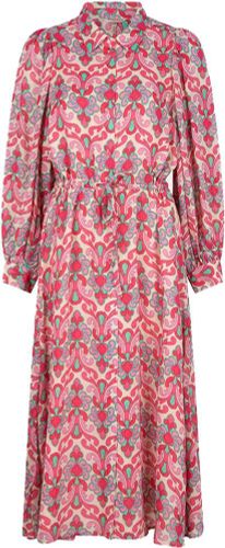 Esqualo Dress long shimmer print Roze