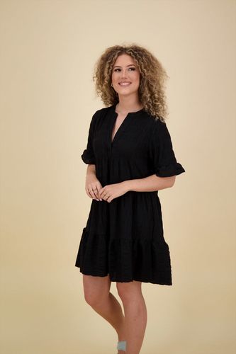 Esqualo Dress seersucker Zwart