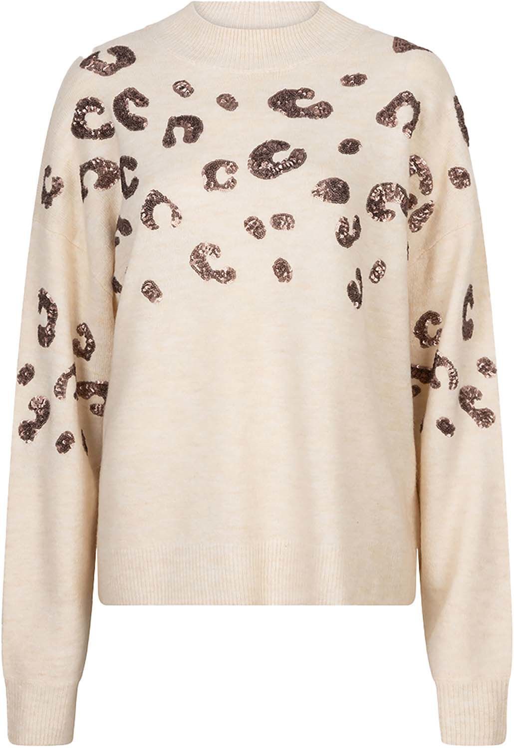 Esqualo Sweater Animal Sequins Beige