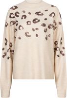 Sweater Animal Sequins Beige