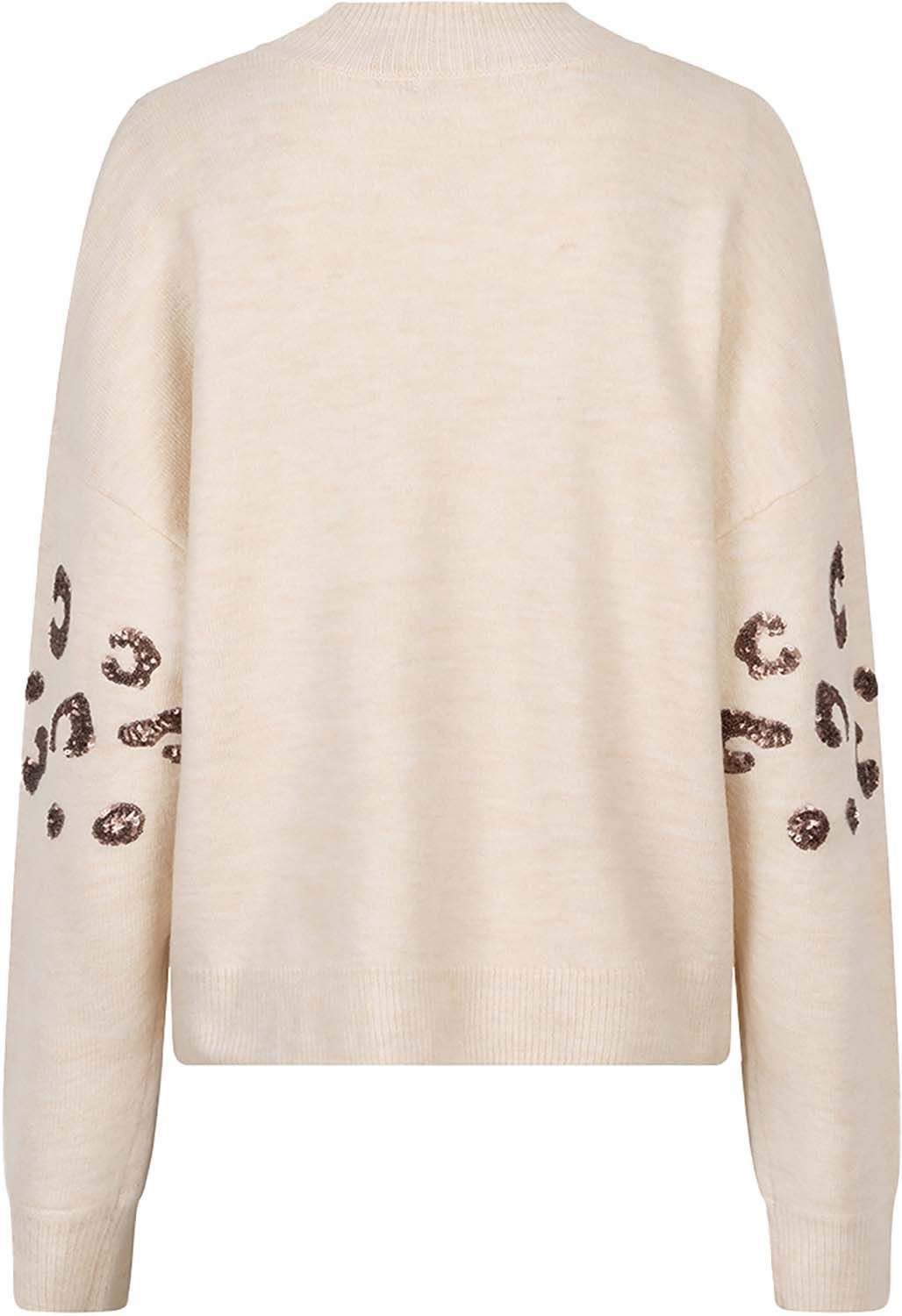 Esqualo Sweater Animal Sequins Beige