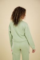 Sweater zipper modal Groen