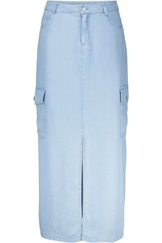 Esqualo Skirt maxi tencel Blauw