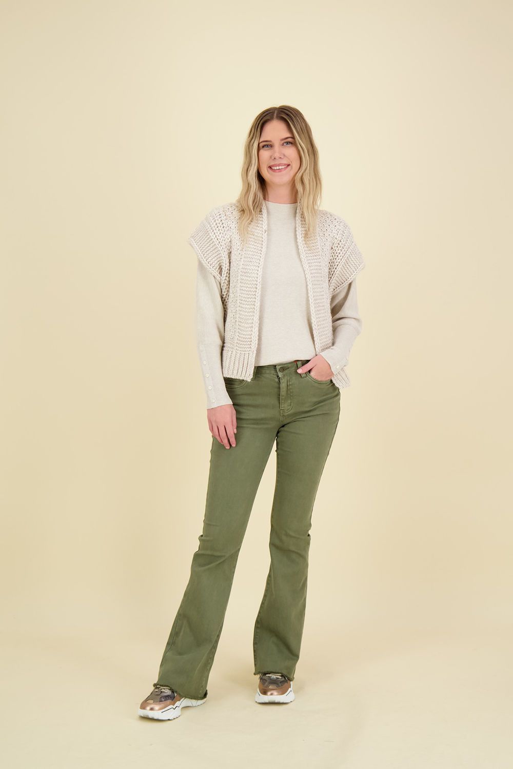 Florez Jeans Flared Groen