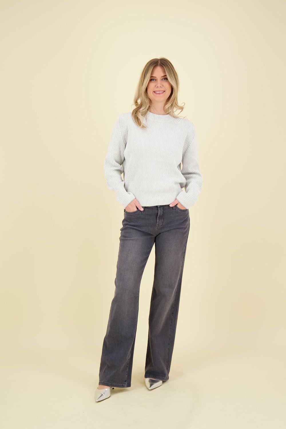 Florez Jeans Sophie Straight Grijs