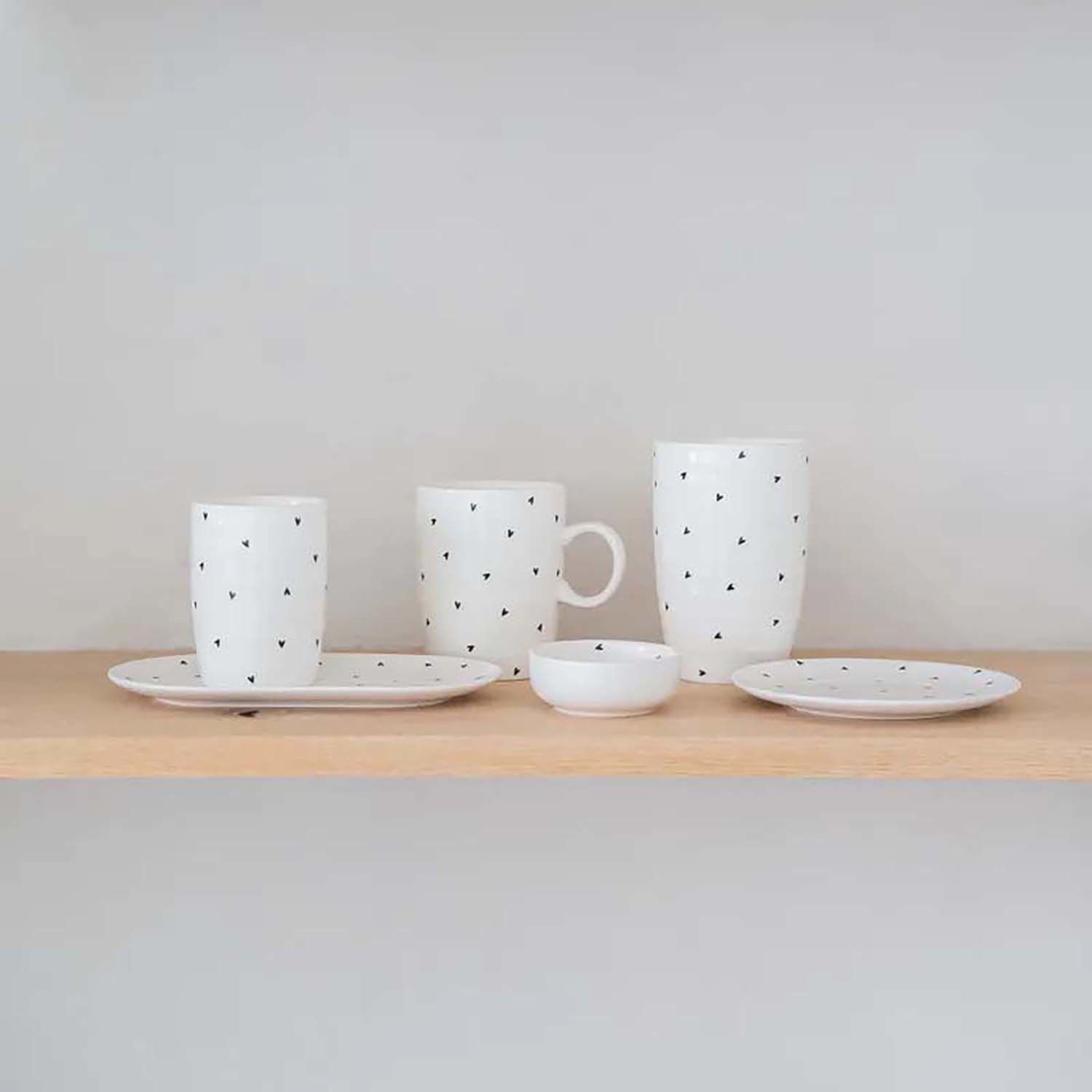 Zusss Gebaksbordje Hartjes Wit Zusss Gebaksbordje Hartjes Wit