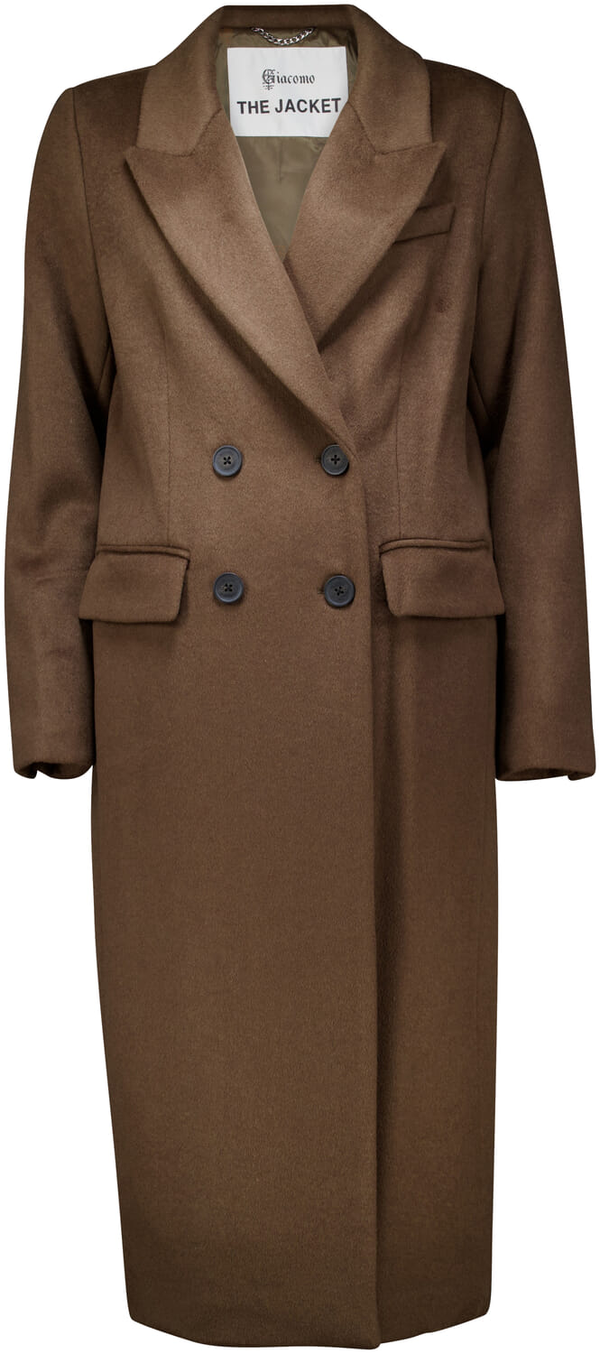 Wollen lange jas Bruin  Wollen lange jas Bruin