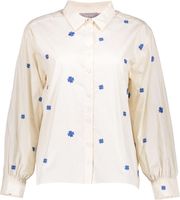 Blouse flower embroidery Wit