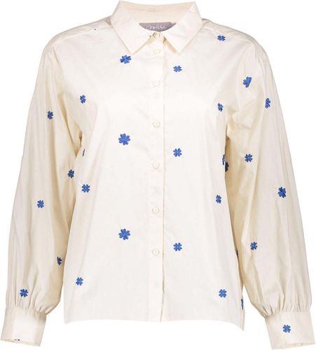 Geisha Blouse flower embroidery Wit