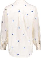 Blouse flower embroidery Wit