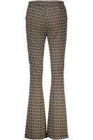 Pants jacquard flare 2-tone Zwart