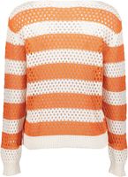 Pullover crochet striped Wit