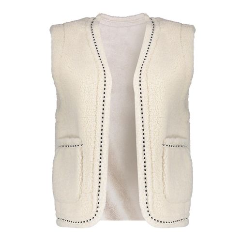 Geisha Gilet Teddy embroidery Wit