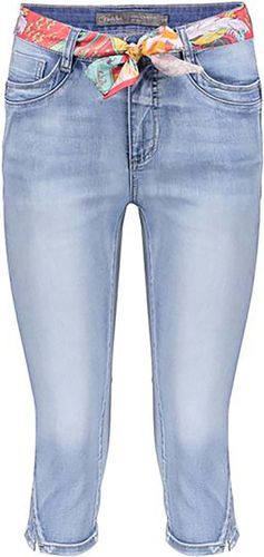 Geisha Jeans capri + belt Blauw