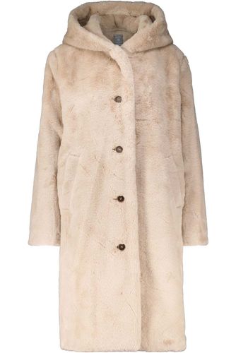 Geisha Coat fake fur with hood Bruin