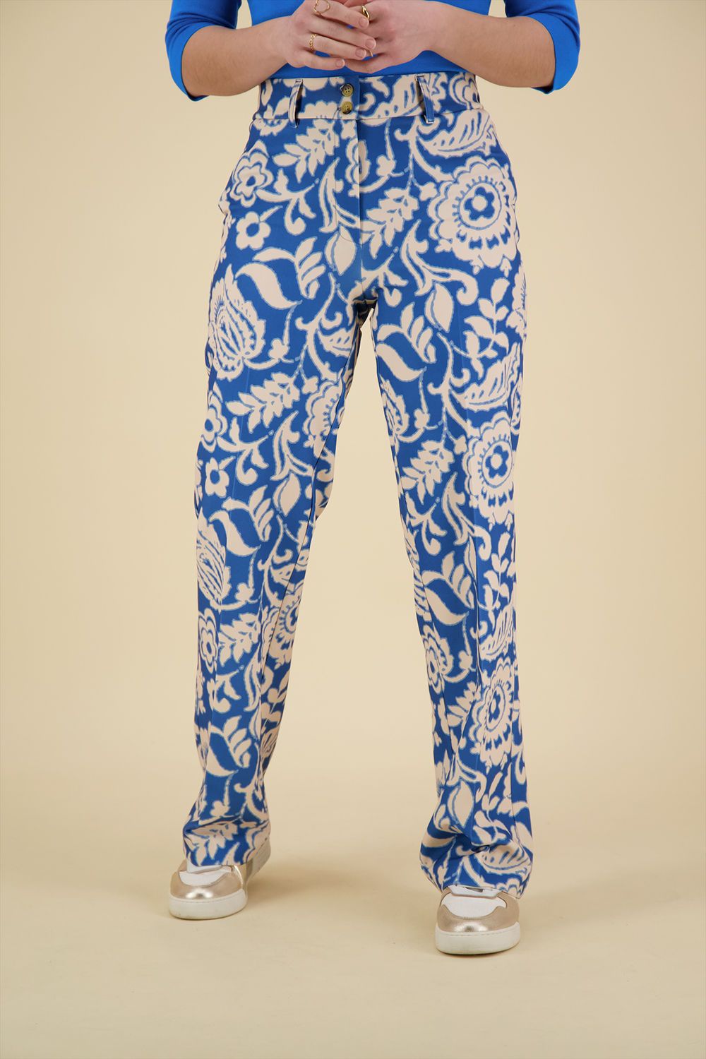 Geisha Pantalon Printed Blauw
