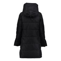 Coat horizontal puff stitch Zwart