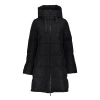 Coat horizontal puff stitch Zwart