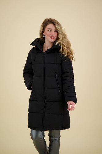 Geisha Coat horizontal puff stitch Zwart