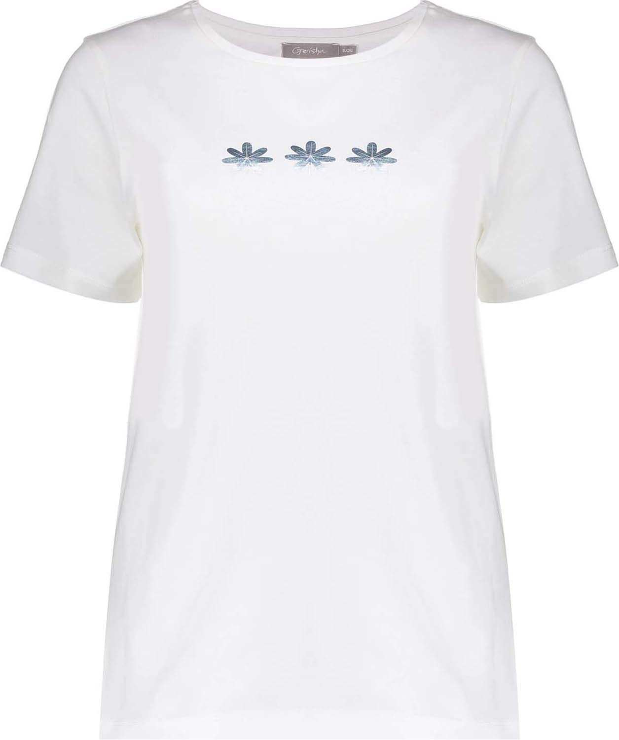 Geisha T-Shirt Foil Flowers Wit